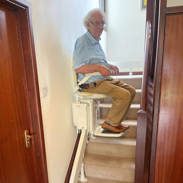 Straight and curved stairlifts available to rent in the UK
