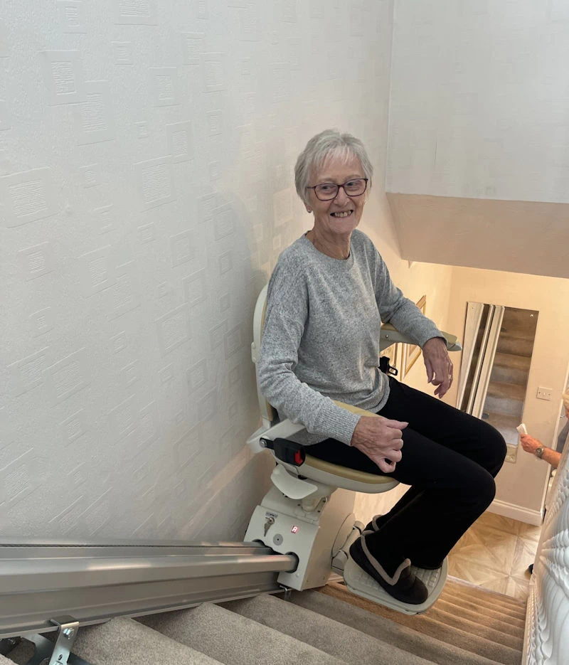 Rental straight stair lifts available to hire in the UK from Mobility 1st